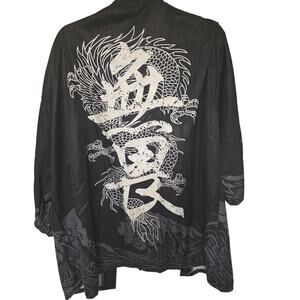 NIEPCE Dragon Wave Kimono Shirt Mens XL Black Japanese Streetwear NWT NEW